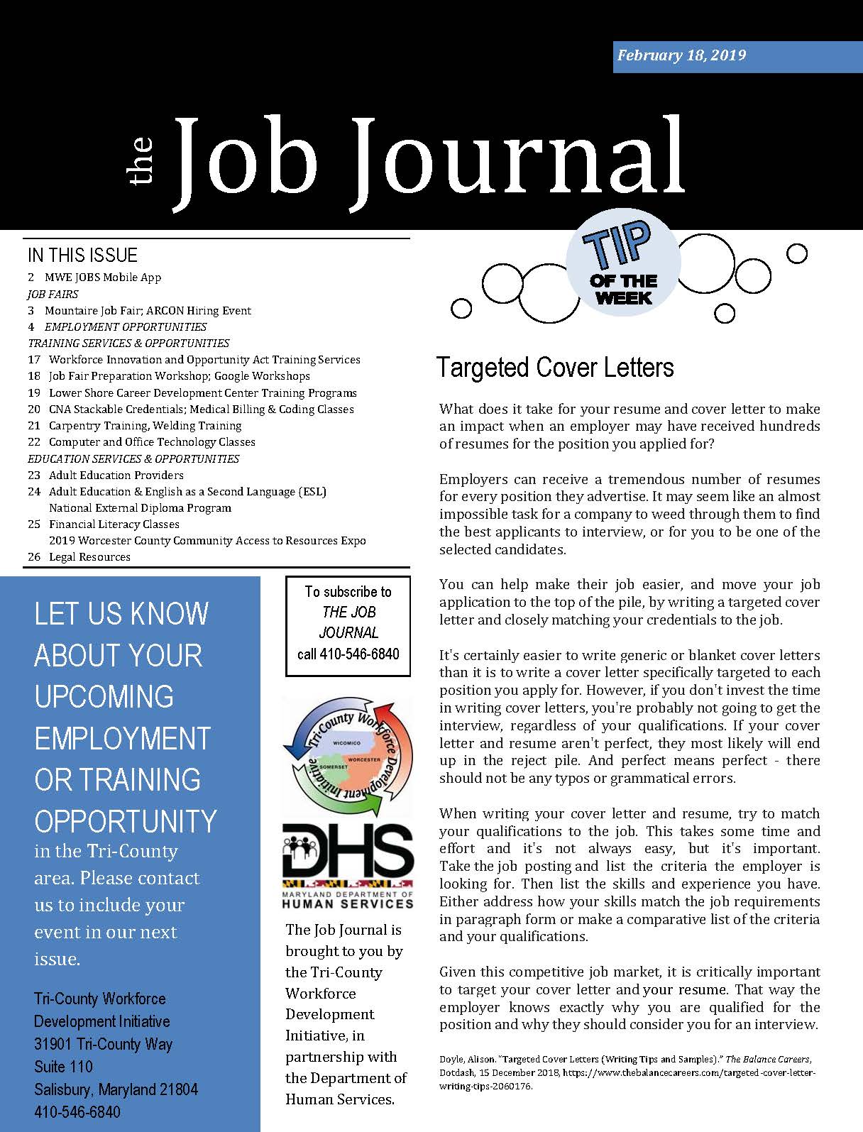 Job Journal cover image 02192019